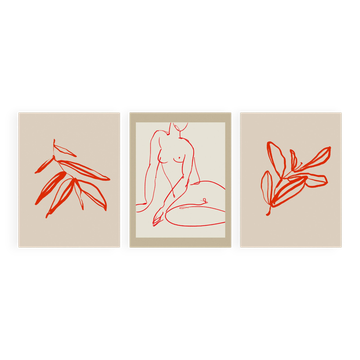 Set of 3 giclee prints, 50x70