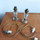 Crystal and brass lamp base