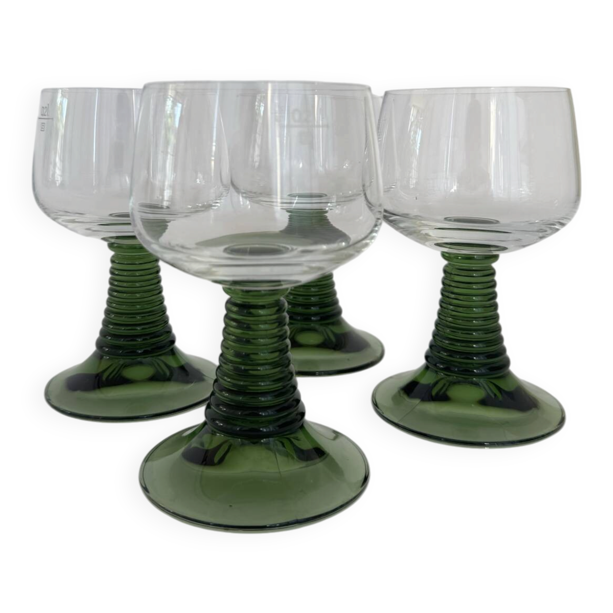 A set of 4 Vintage MCM Gren Beehive Stem Wine Glasses