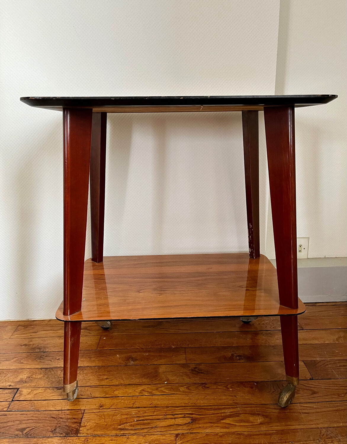 Vintage compass foot serving table 1950