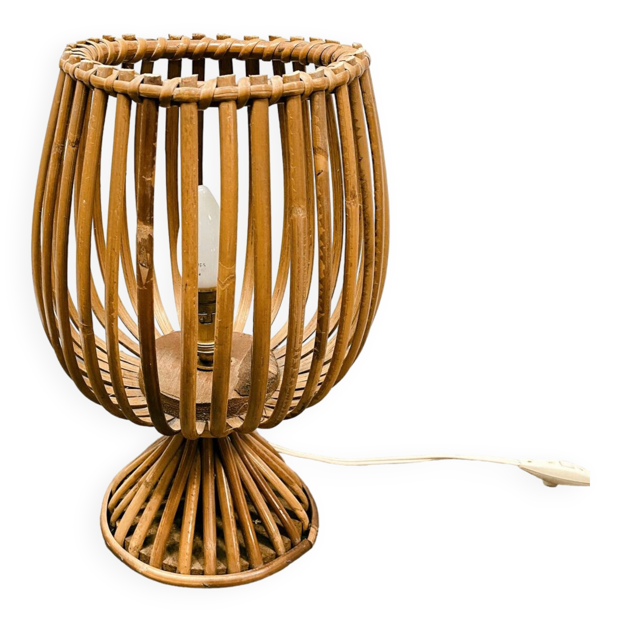 60's rattan lamp