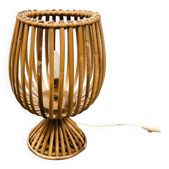 60's rattan lamp