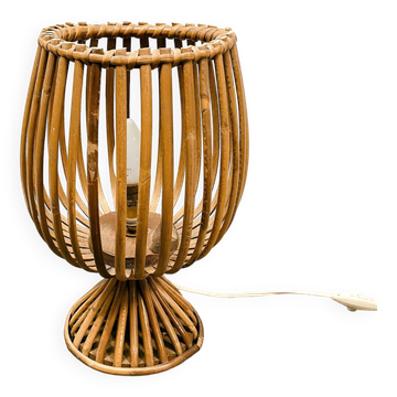 60's rattan lamp