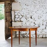Table ronde extensible en teck vintage scandinave