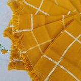 Lot de 12 serviettes de table jaune moutarde