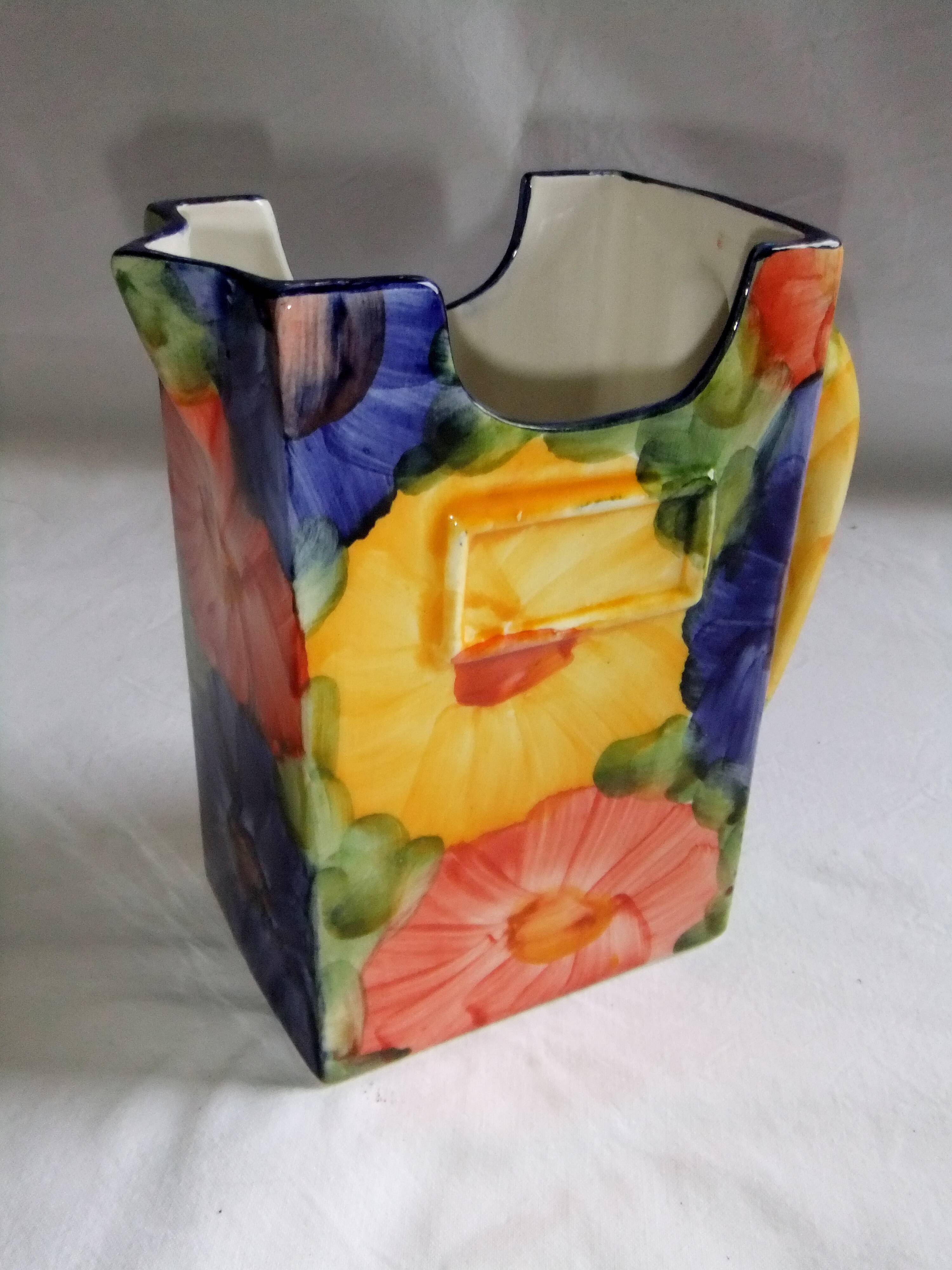 Pichet vase céramique décor de fleurs