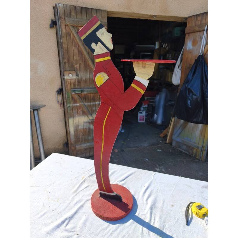 Wooden "groom" side table décor
