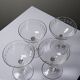 4 large engraved champagne glasses, Art Deco style from 1925-1940.