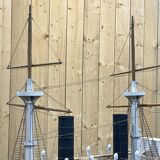 Model representing a battleship of the late nineteenth century