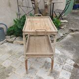 Rattan side table