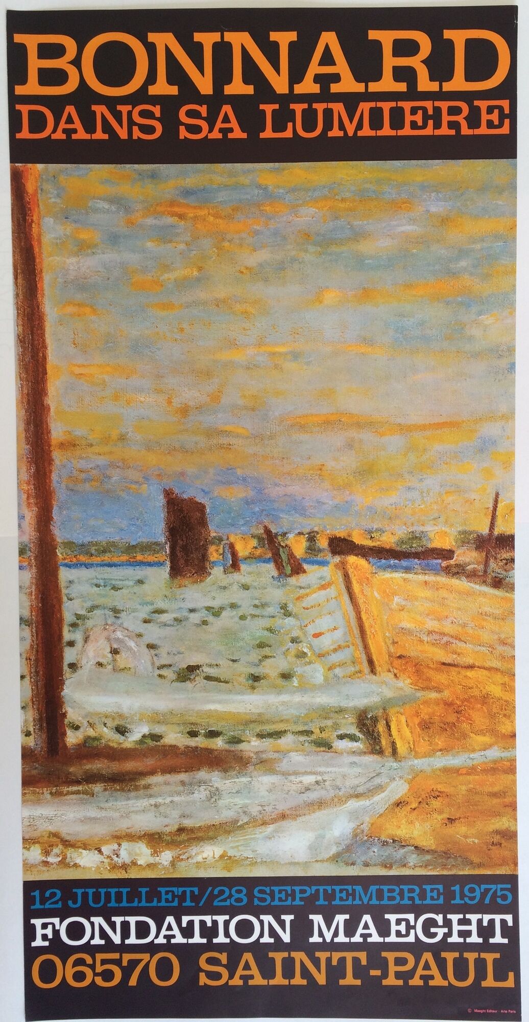 Pierre bonnard, "bonnard dans sa lumière", fondation maeght, 1975, exhibition poster