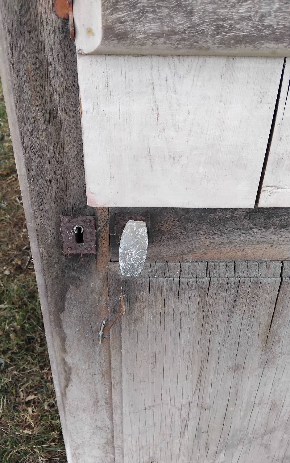 Old door with vintage wooden shutters