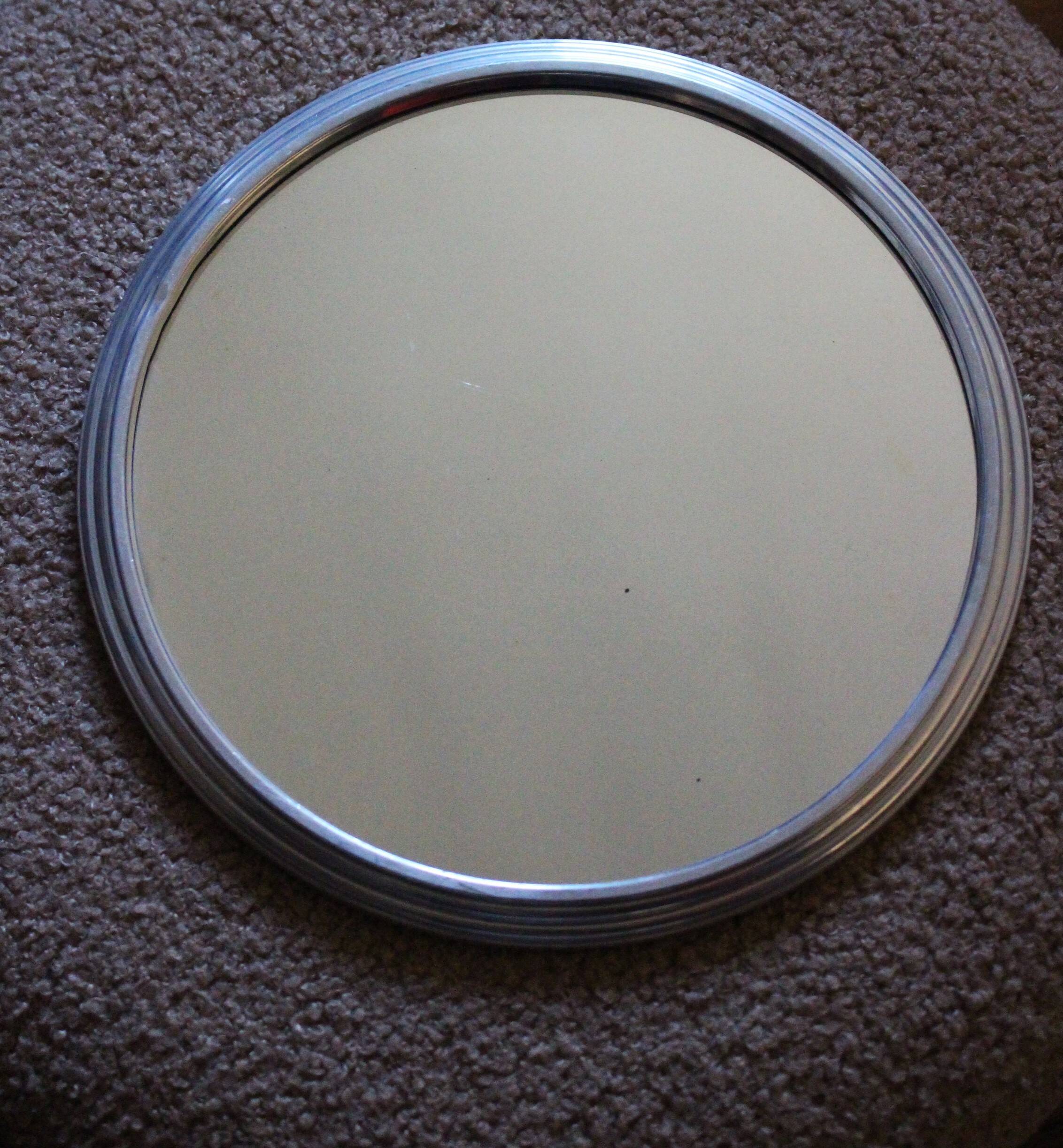 Plateau miroir rond en métal