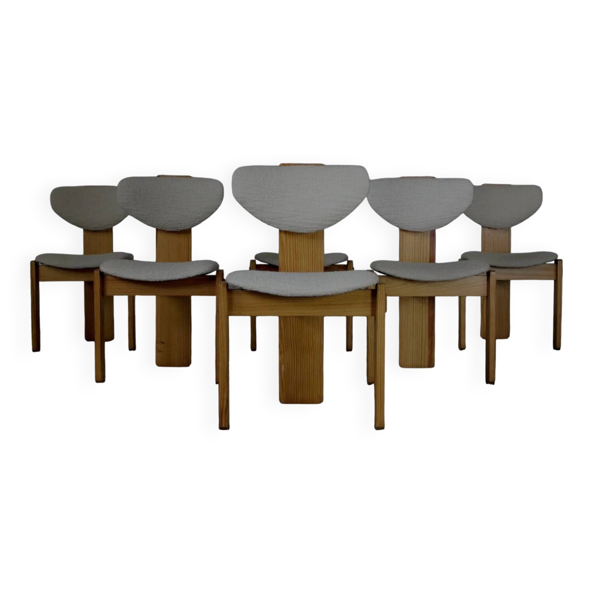 Pine tripod dining chairs - Europe 1970s