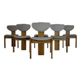 Pine tripod dining chairs - Europe 1970s
