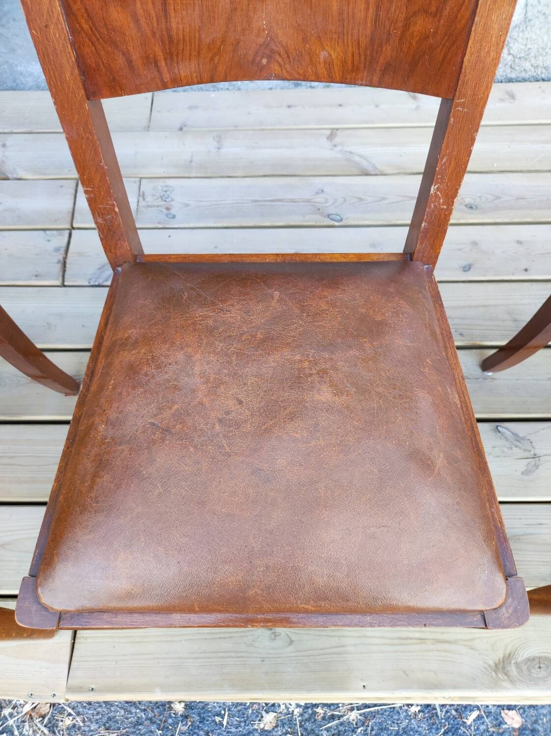 Set of 6 STELLA chairs, Art Deco, leather seat