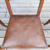 Set of 6 STELLA chairs, Art Deco, leather seat