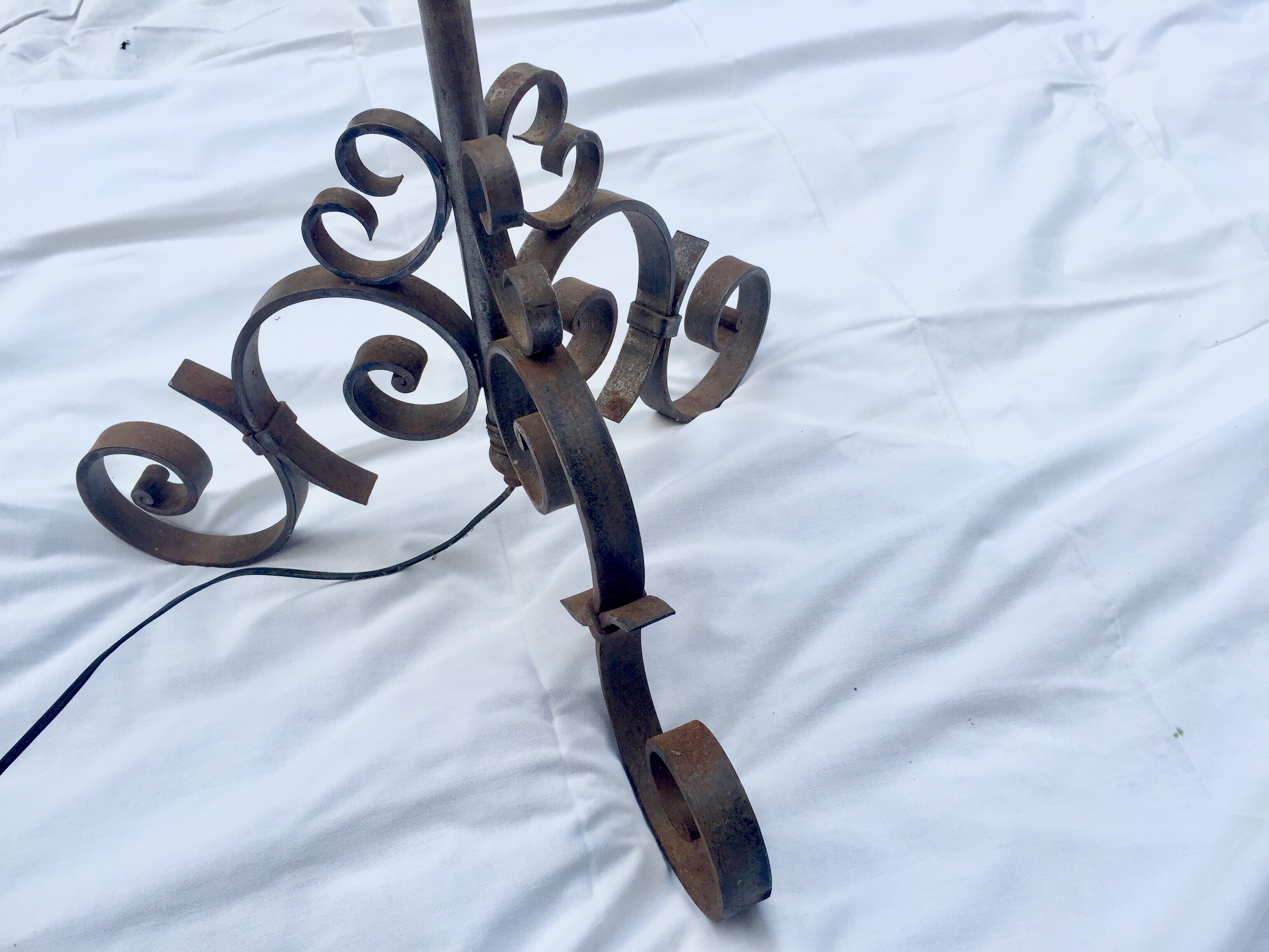 Vintage wrought iron lamp 1950