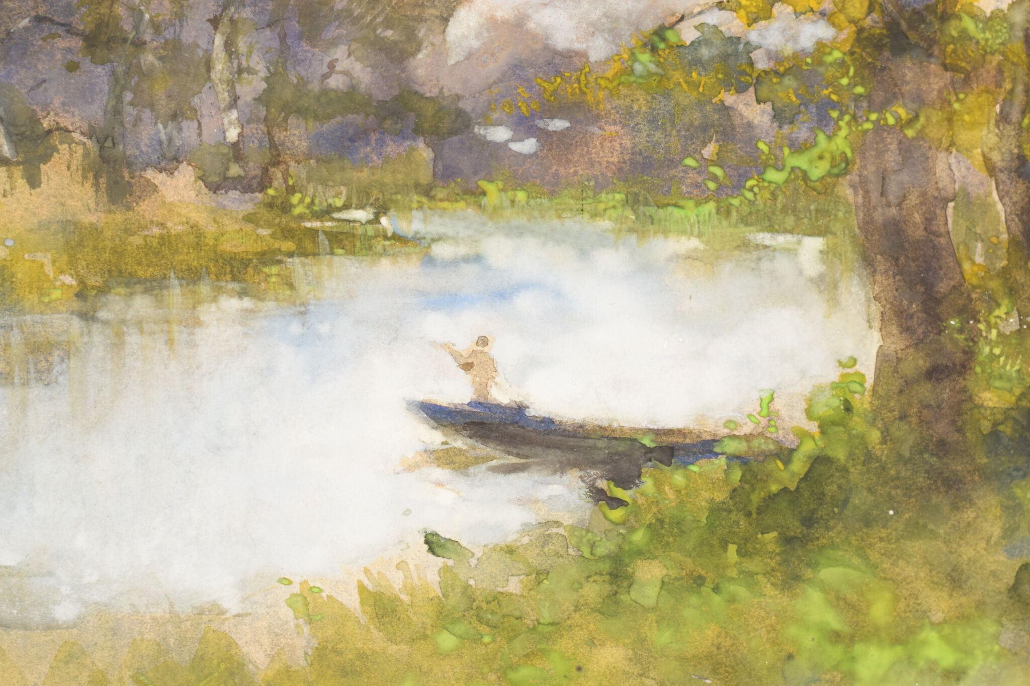« Le bateau sur la rivière » par Pompeo Mariani