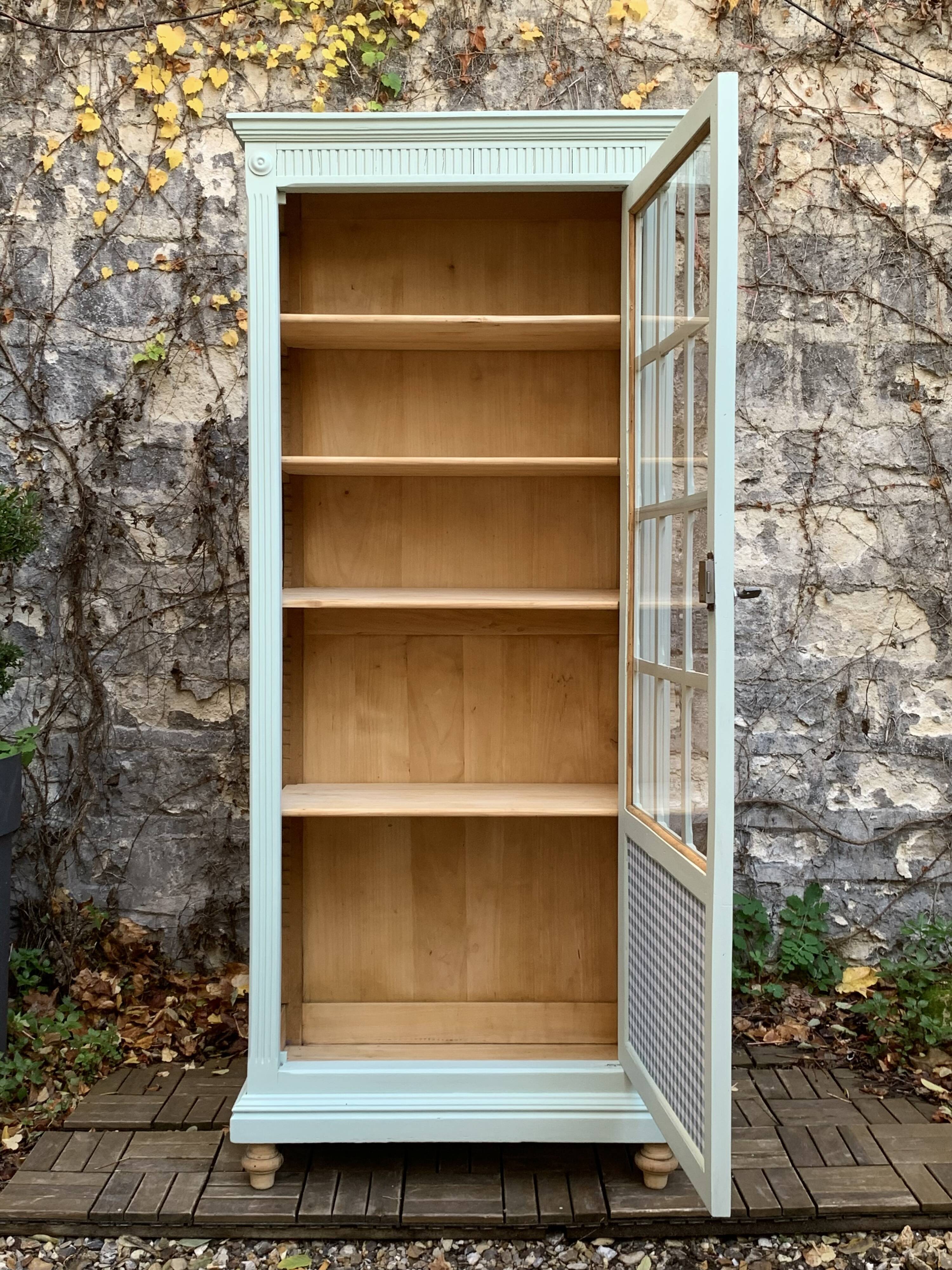 Antique celadon glass Parisian wardrobe H162