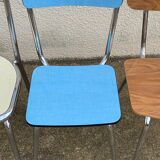 Mismatched formica chairs and stool 1960