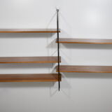 Etagère murale double modulable bois,  années 1960, Tomado, String.