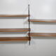 Etagère murale double modulable bois,  années 1960, Tomado, String.
