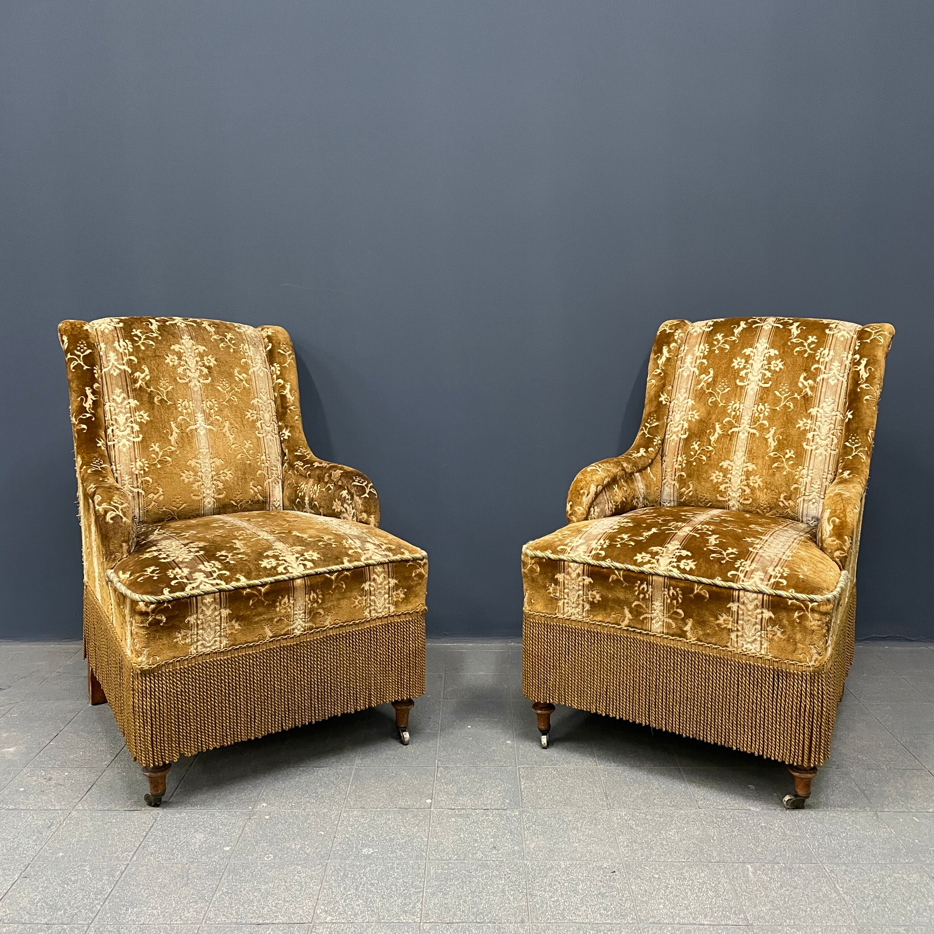 Set of two Victorian ladies armchairs from France 19th century