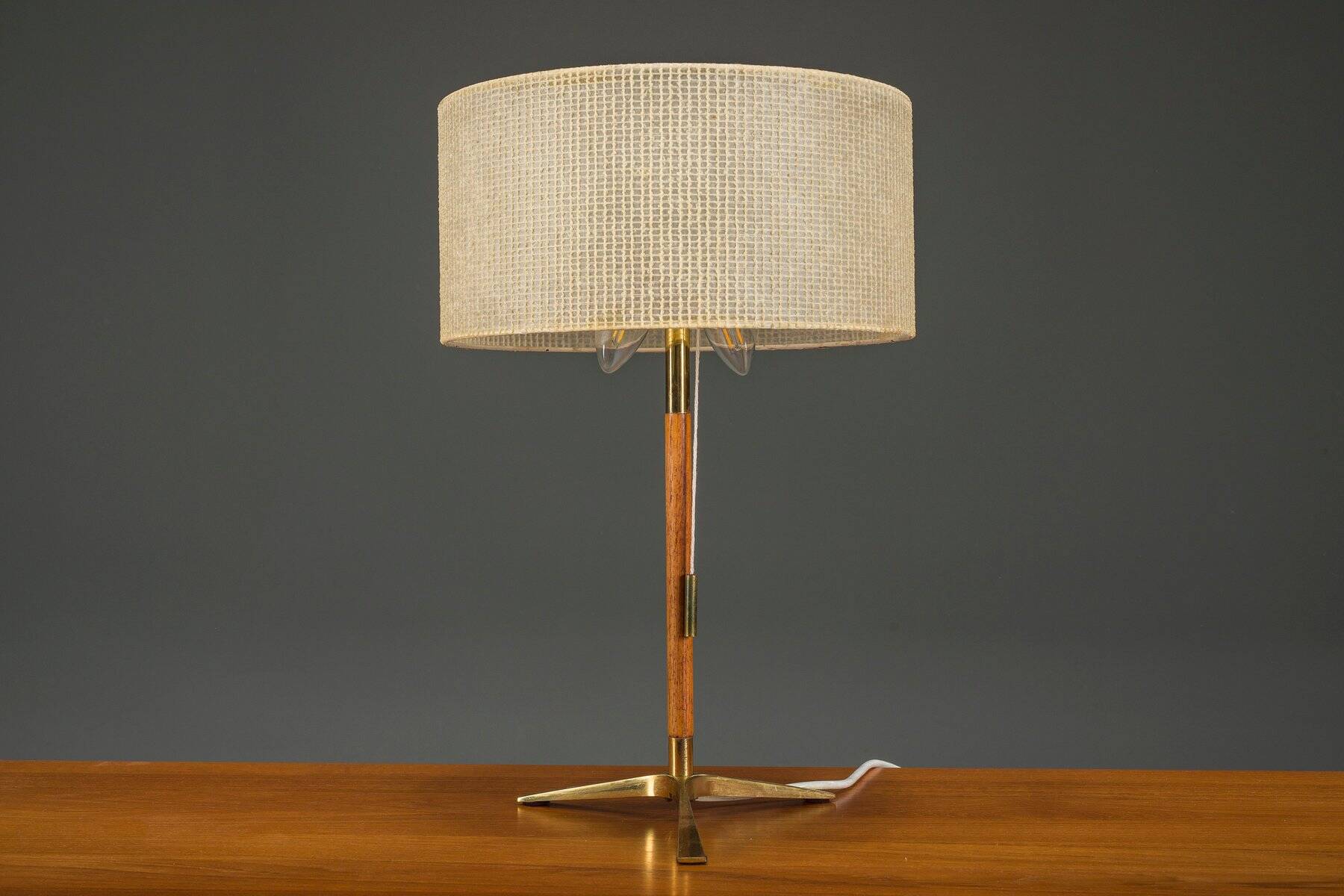 Mid-century modern Austrian brass table lamp by J.T. Kalmar, 1960s