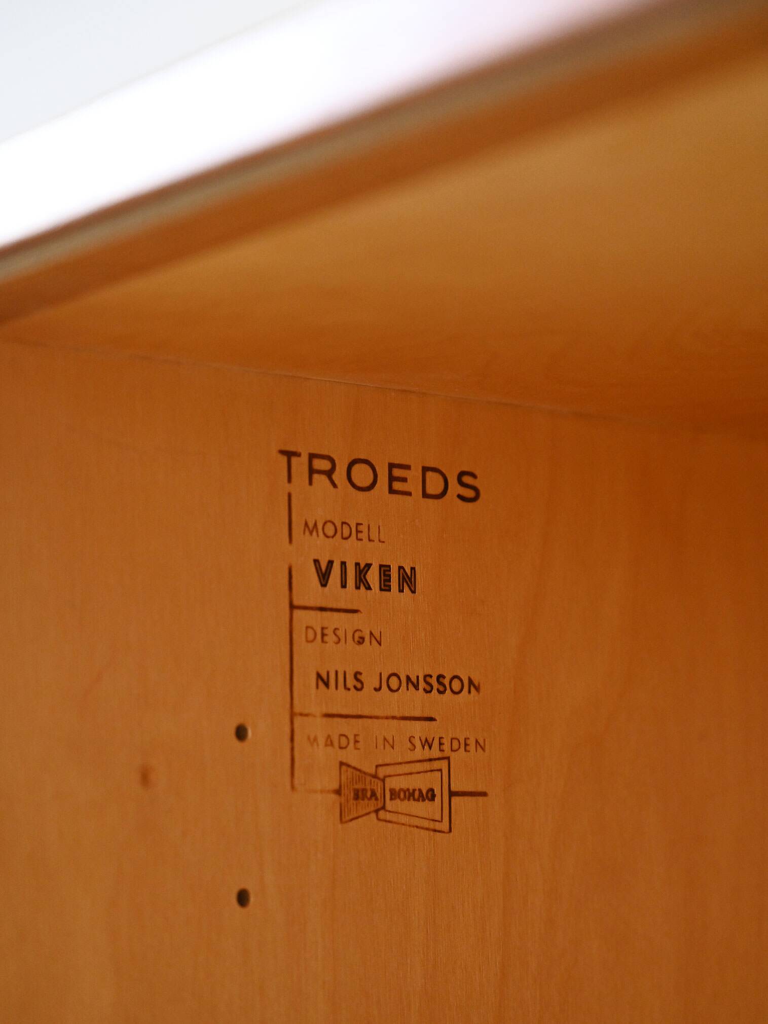 Teak sideboard with sliding door