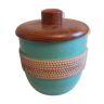 Pot made of earthenware with wooden lid