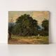 Oil painting of a countryside landscape circa 1920, rural scene signed.