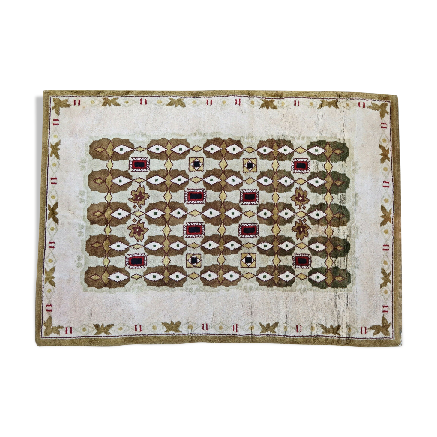 French rug Leleu 1950 224 X 157 cm