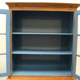 Antique softwood buffet in natural + blue, Gründerzeit style
