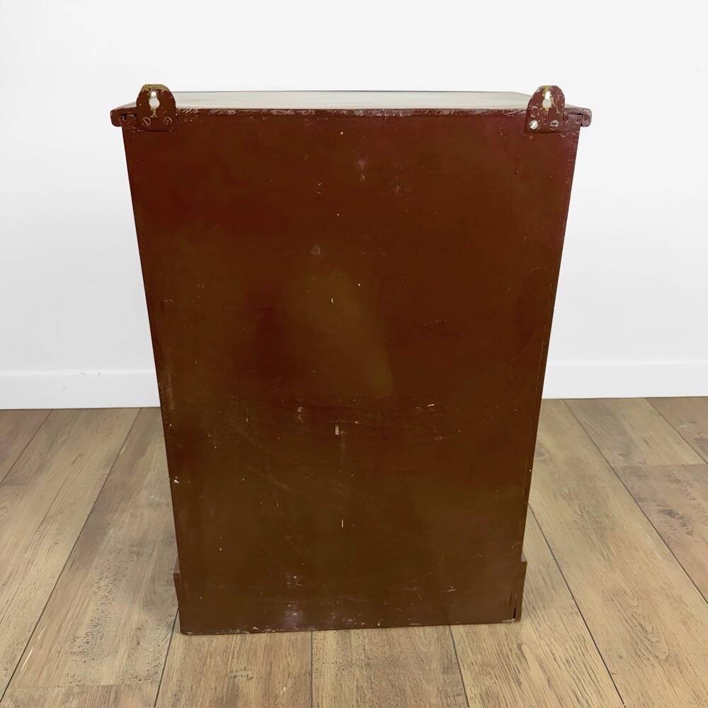 Antique wooden and glass wall cabinet
