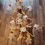 2 chandeliers keria patterns leaves 5 bulbs