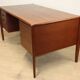Vintage desk by Wilhelm Renz in double-sided teak, 1960s