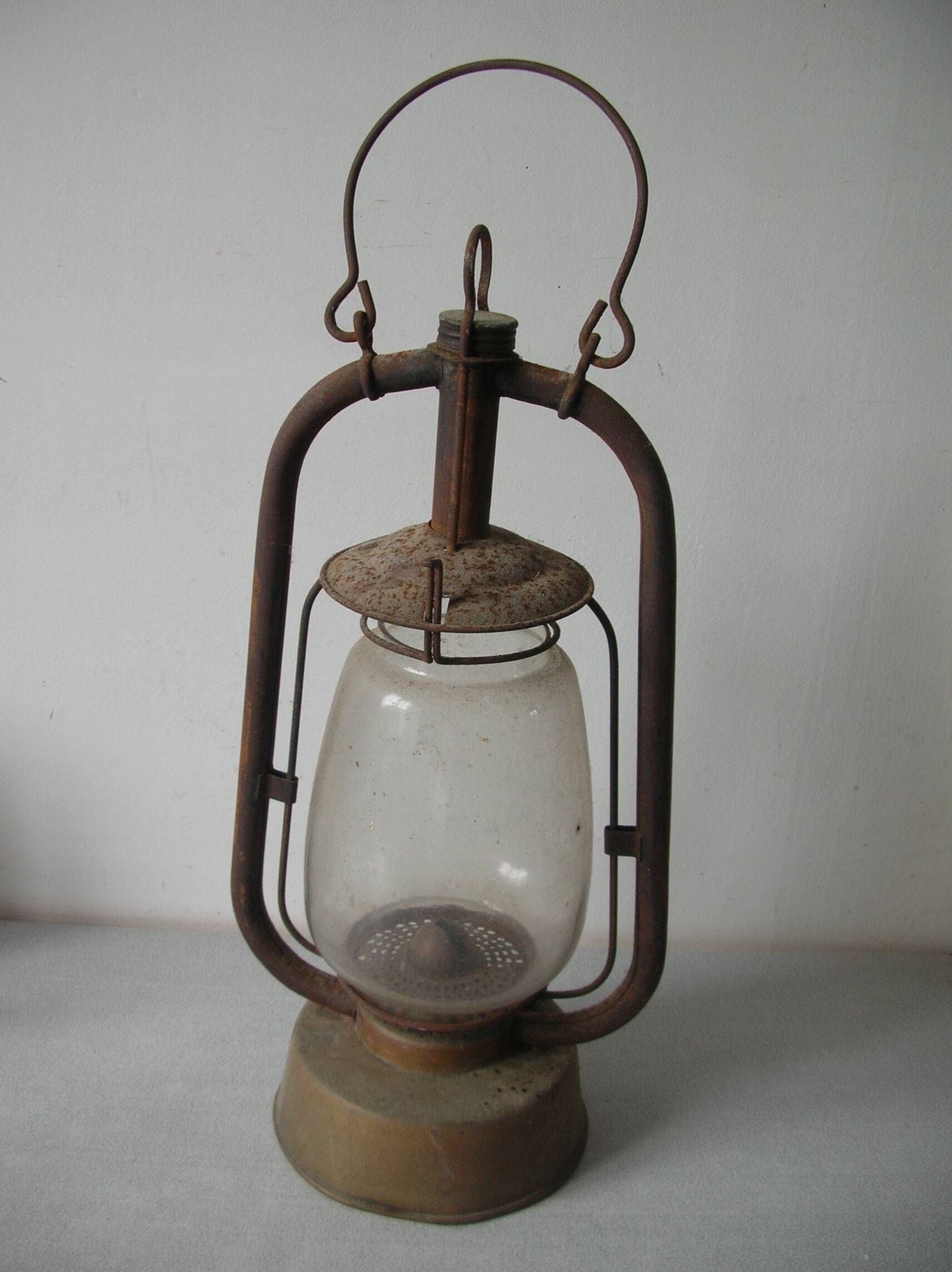 Old storm lamp lantern l'Indispensable Paris brass glass workshop decoration
