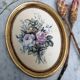 Medallion gilded wood signed paint