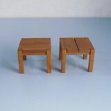Pair of bedside or coffee tables in solid elm Regain edition