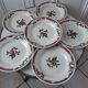 Set of 6 flat plates Gien model Saverne years 30-40