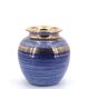 Vase bleu et doré en céramique de Georges Pelletier