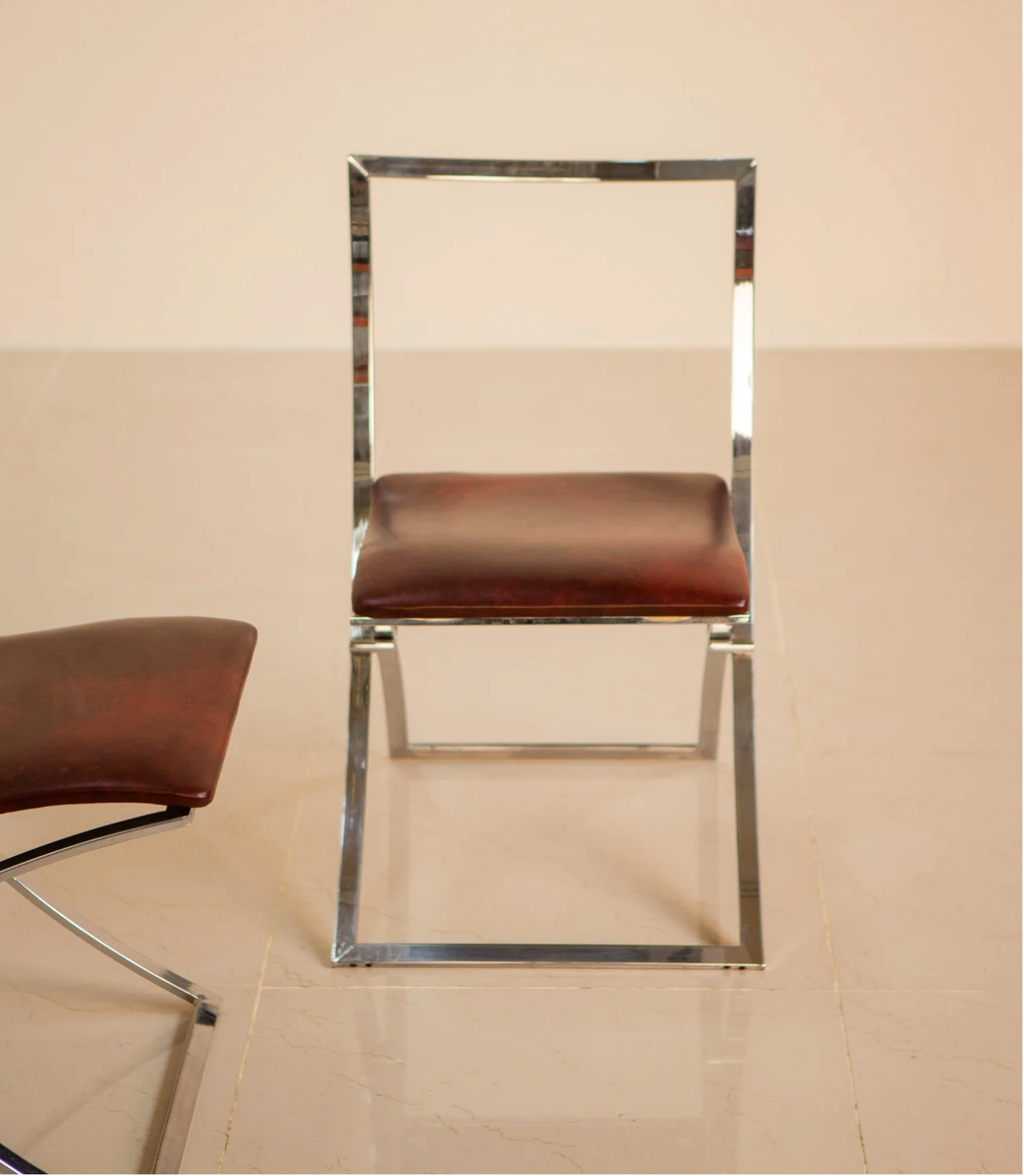 Pair of chairs "Luisa" by Marcello Cuneo for Mobel Italia 70's