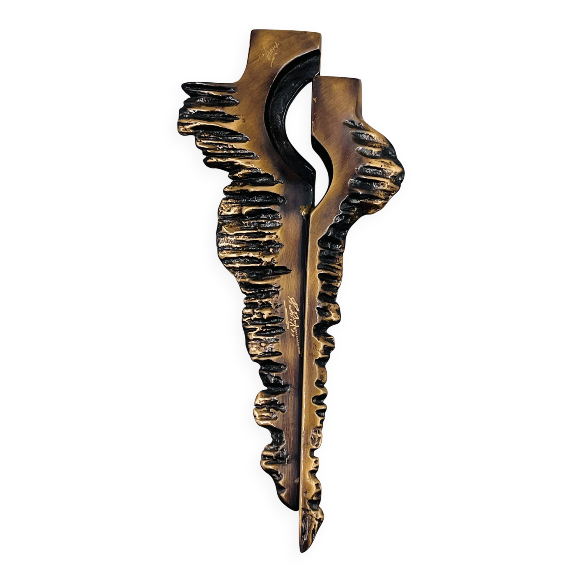 Brutalist bronze crucifix