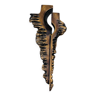 Crucifix en bronze brutaliste