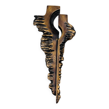 Crucifix en bronze brutaliste