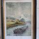 Painting signed on paper framed under glass