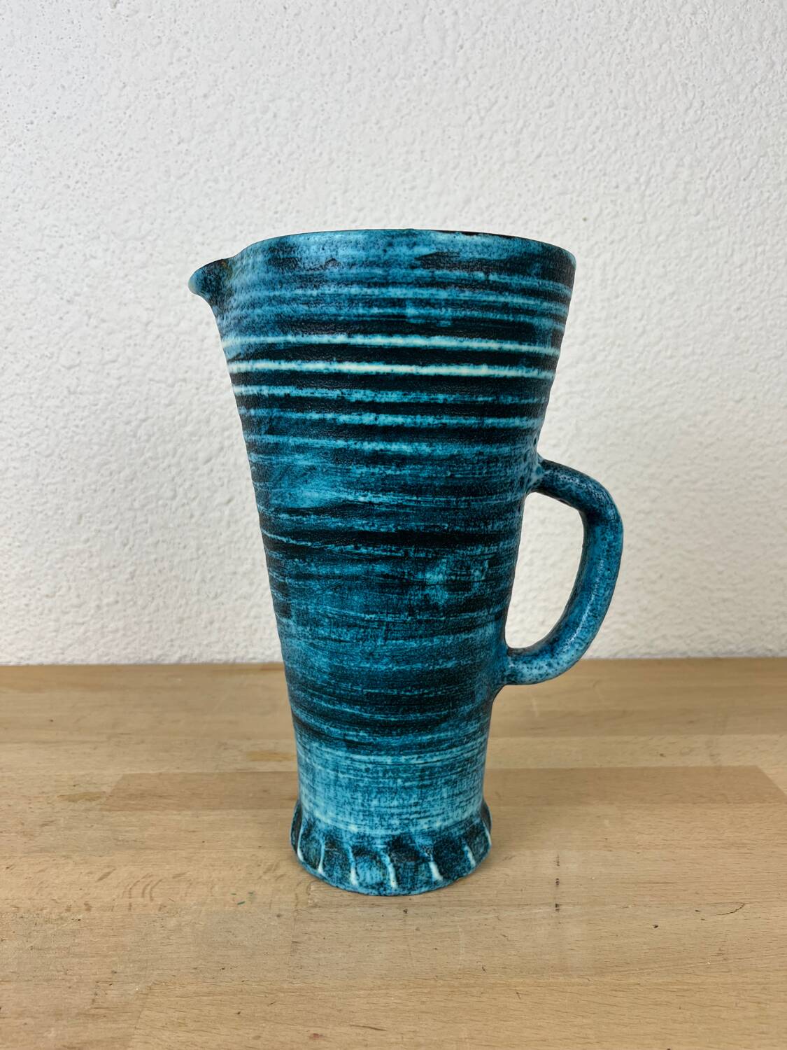 Accolay blue ceramic pitcher