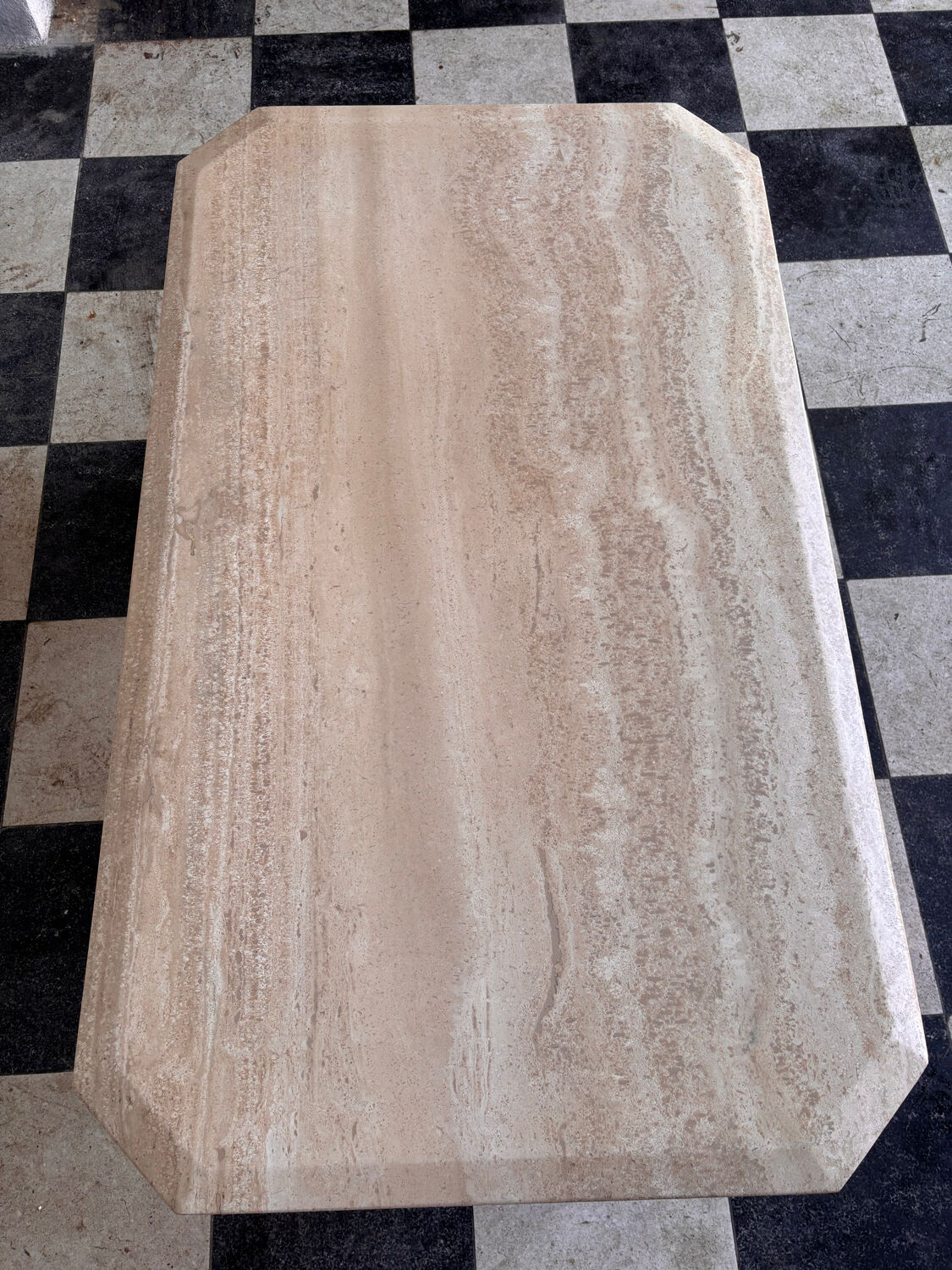 Travertine coffee table