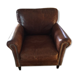 Old cuir club armchair